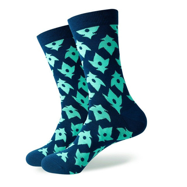 Blue With Turquoise Pattern Socks