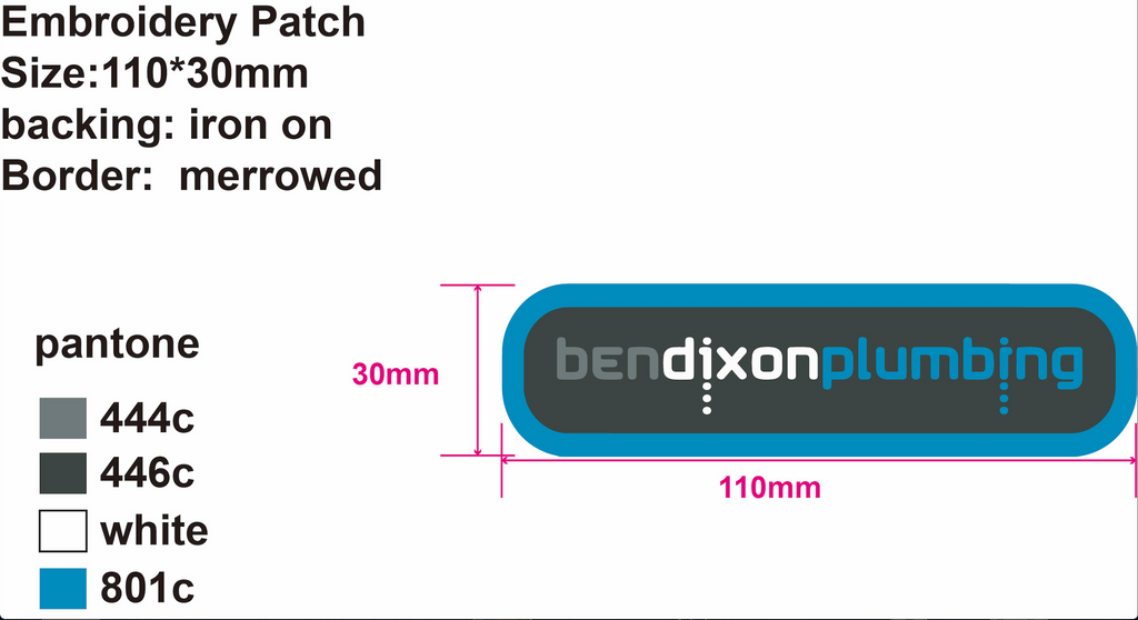20 Custom Embroidery Patches for Ben Dixon Plumbing