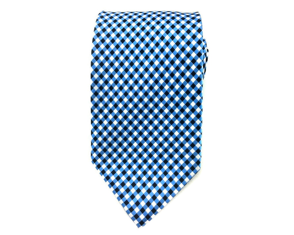Blue Black Checkered Necktie