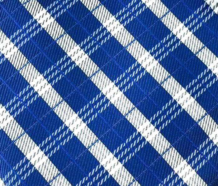 Yale Blue with Check Patterns Self-Tied Bow Tie & Pocket Square Combo
