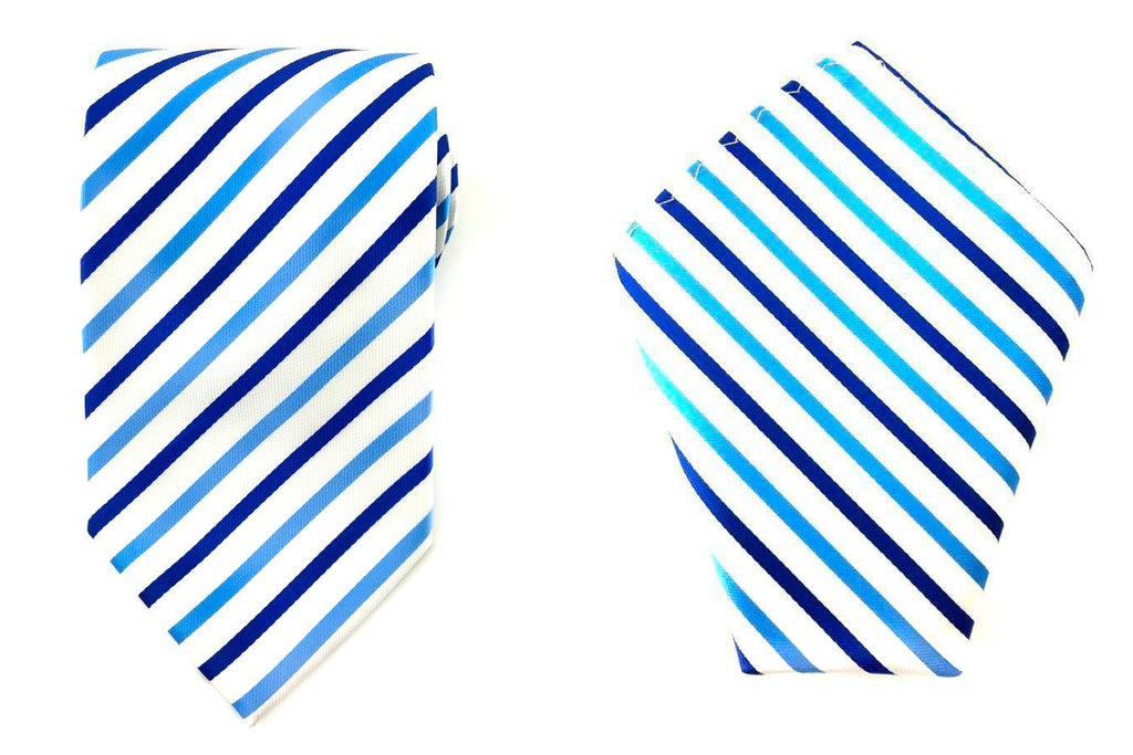 blue stripe necktie hankies