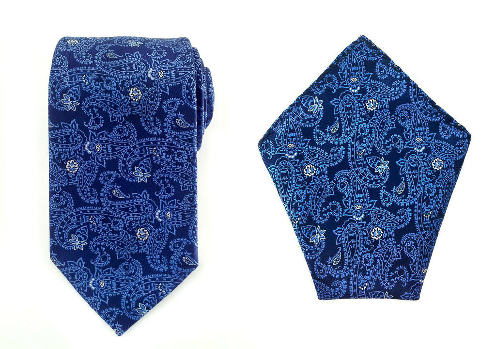 paisley necktie pocket square
