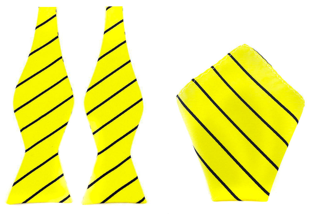stripe self bowtie handkerchief set