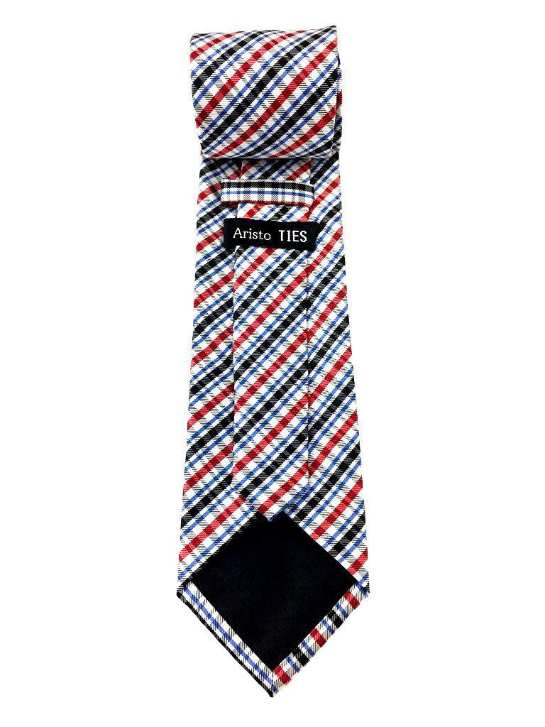 check striped grooms tie