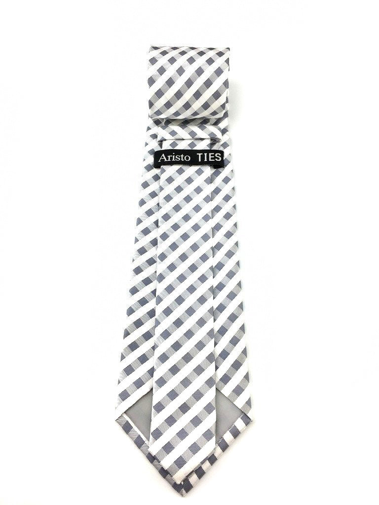 grey white grooms necktie