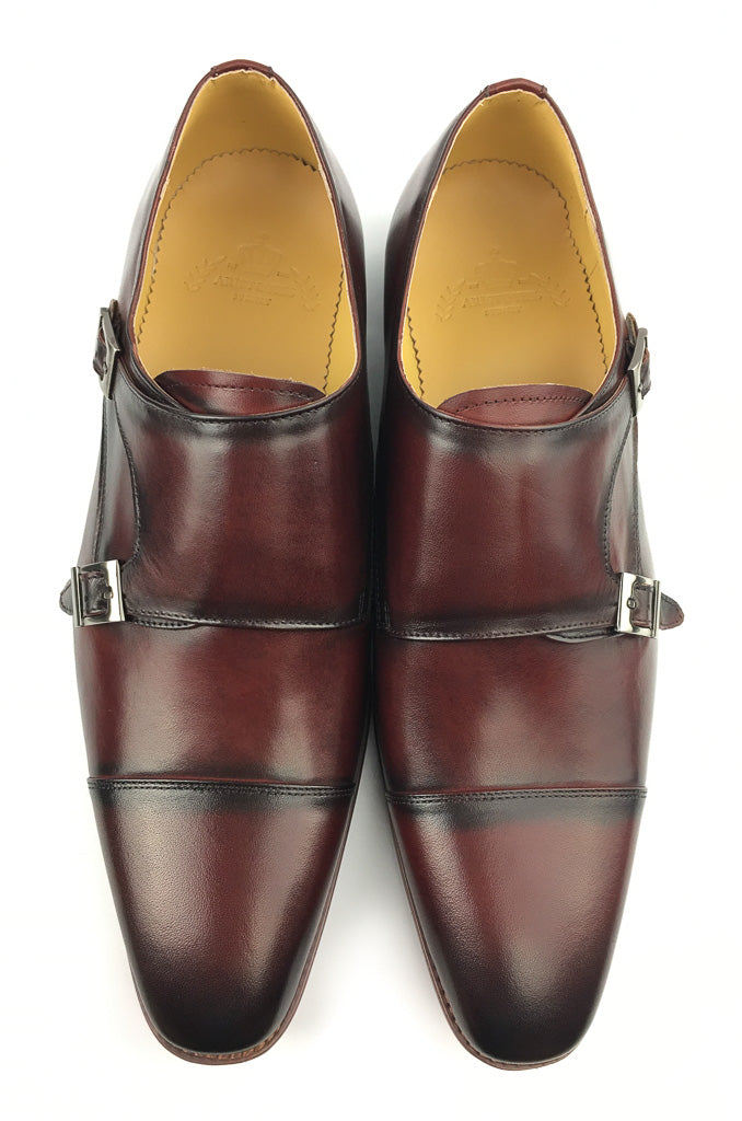 Midcap Toe Double Strap Monk - Wine