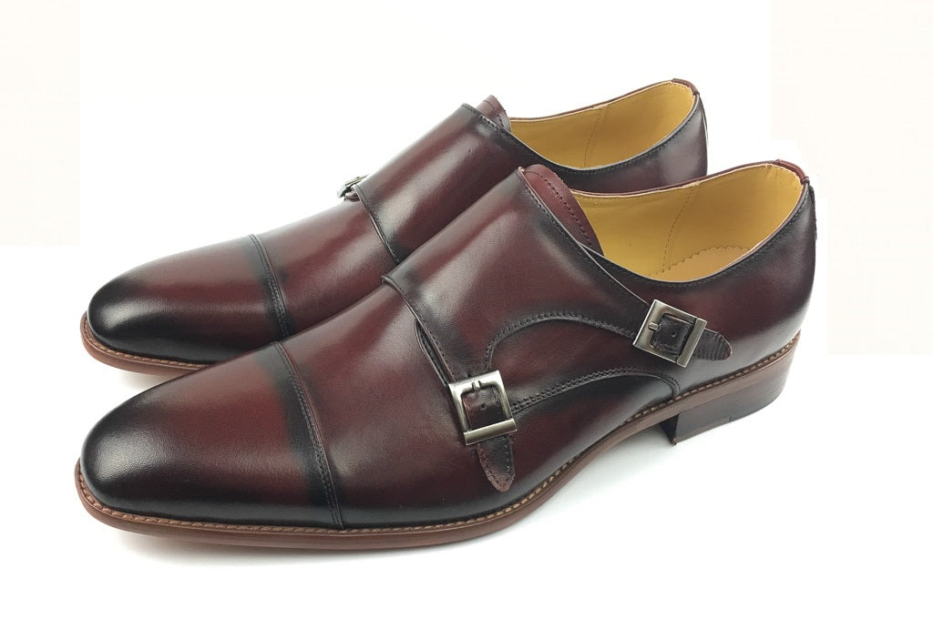 Midcap Toe Double Strap Monk - Wine