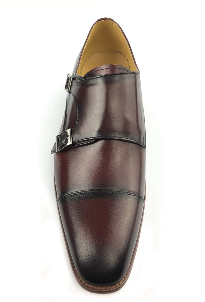 Midcap Toe Double Strap Monk - Wine