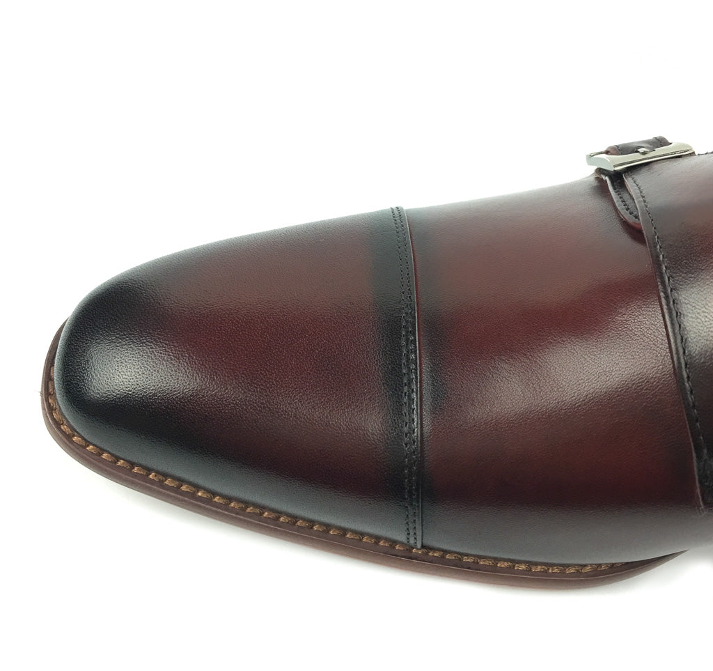 Midcap Toe Double Strap Monk - Wine