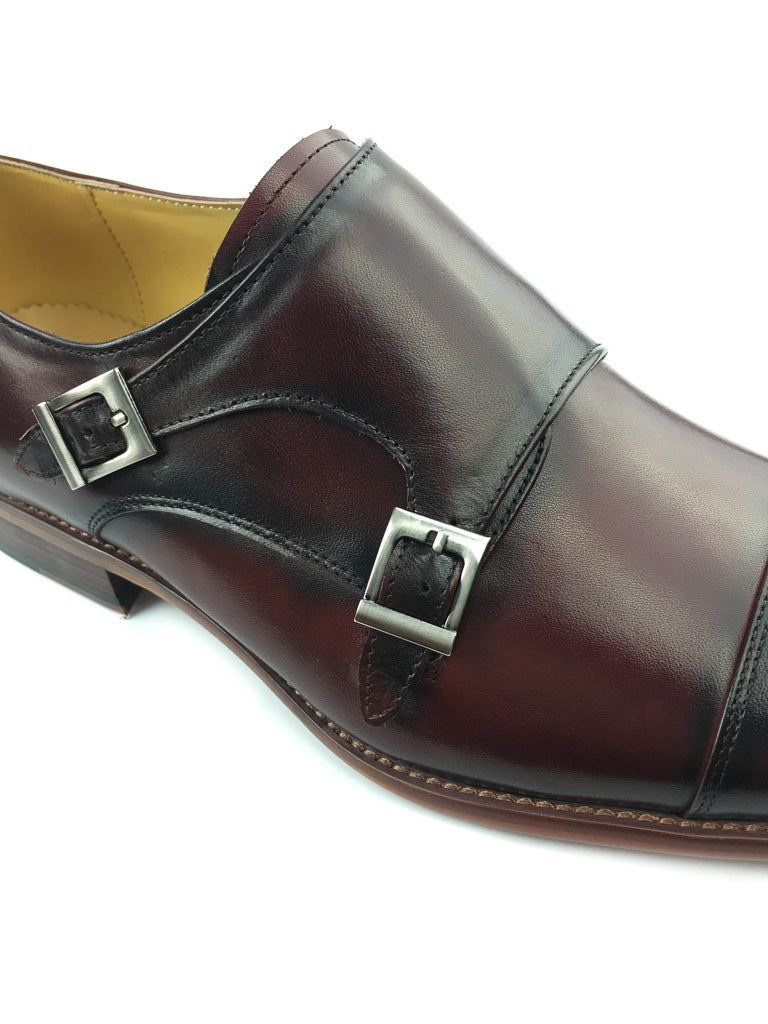 Midcap Toe Double Strap Monk - Wine