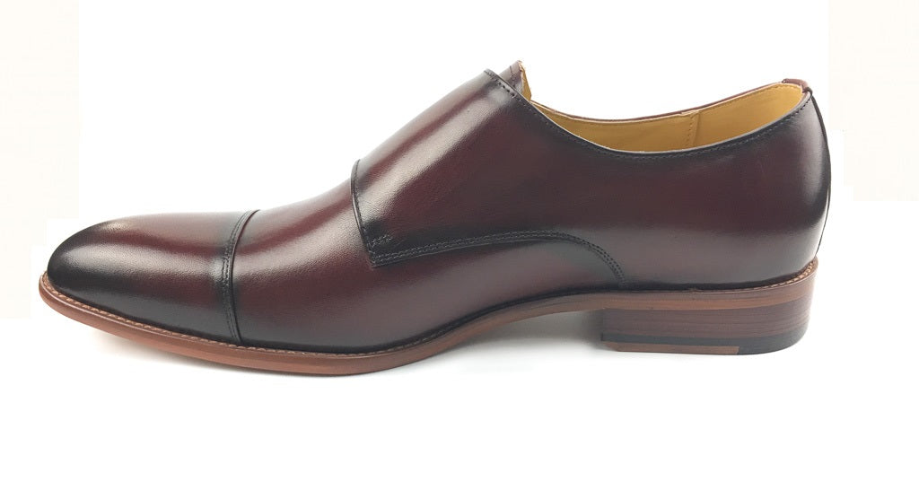 Midcap Toe Double Strap Monk - Wine