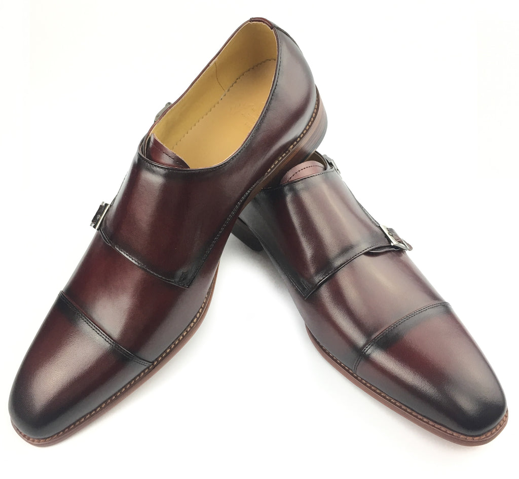 Midcap Toe Double Strap Monk - Wine