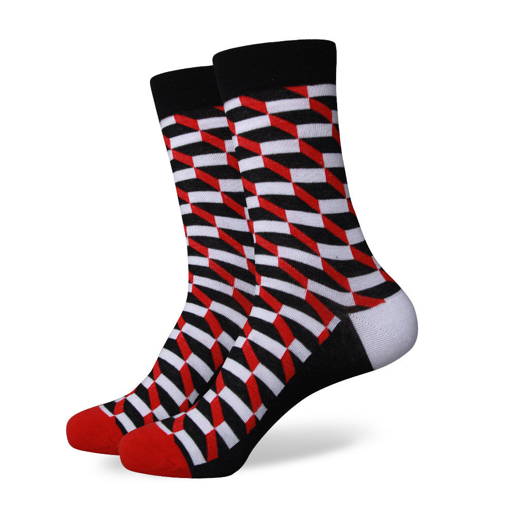 Black Red White Ring Socks