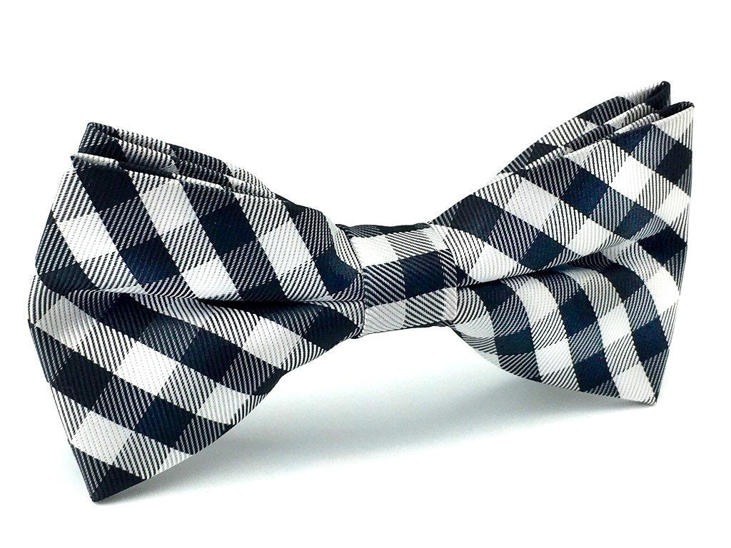 black check bow tie