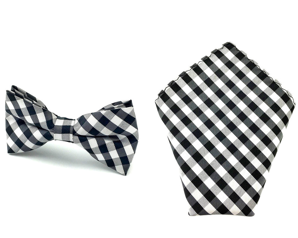 gingham bowtie hankie combo