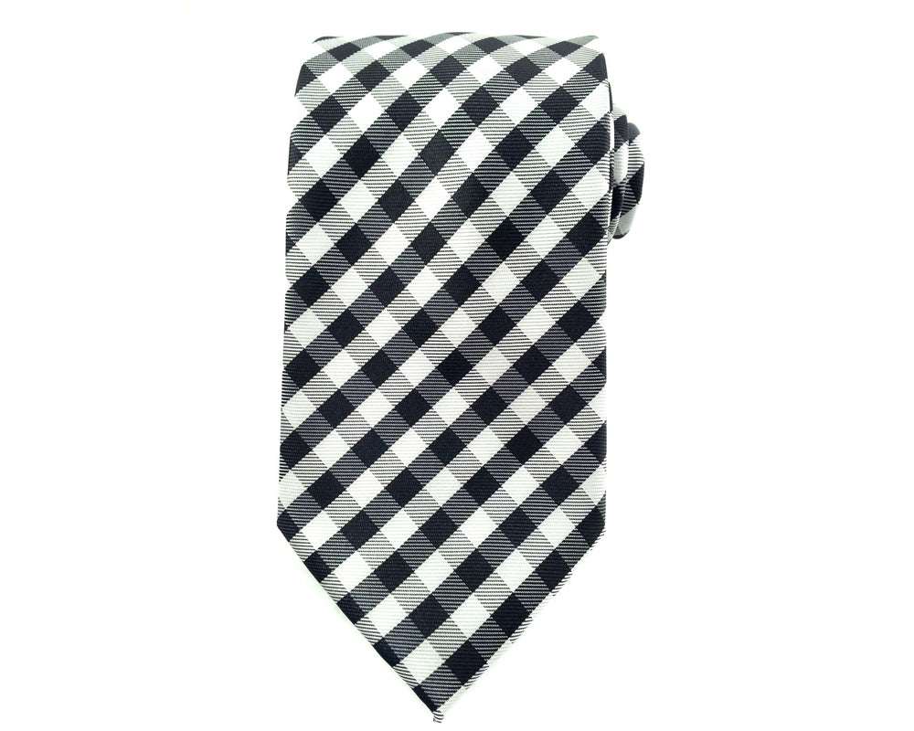 Black White Gingham Necktie