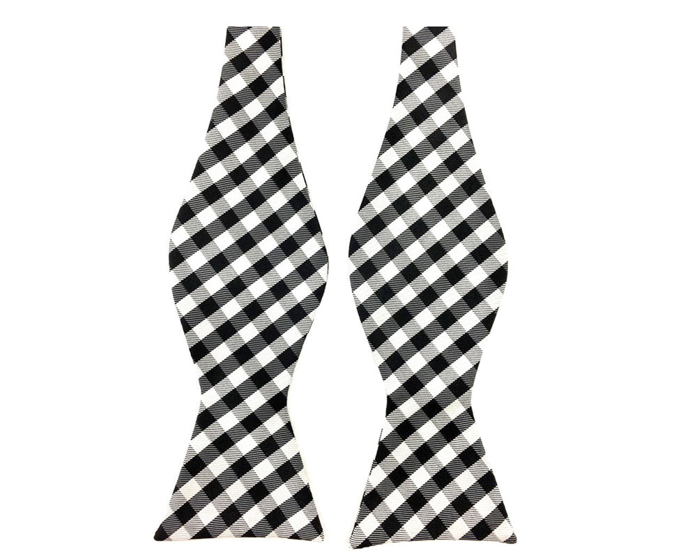 gingham self tie bow ties