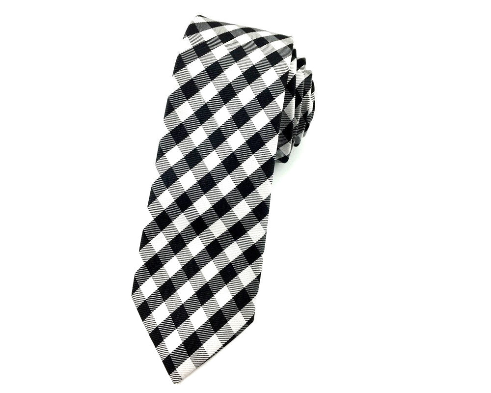 gingham slim ties