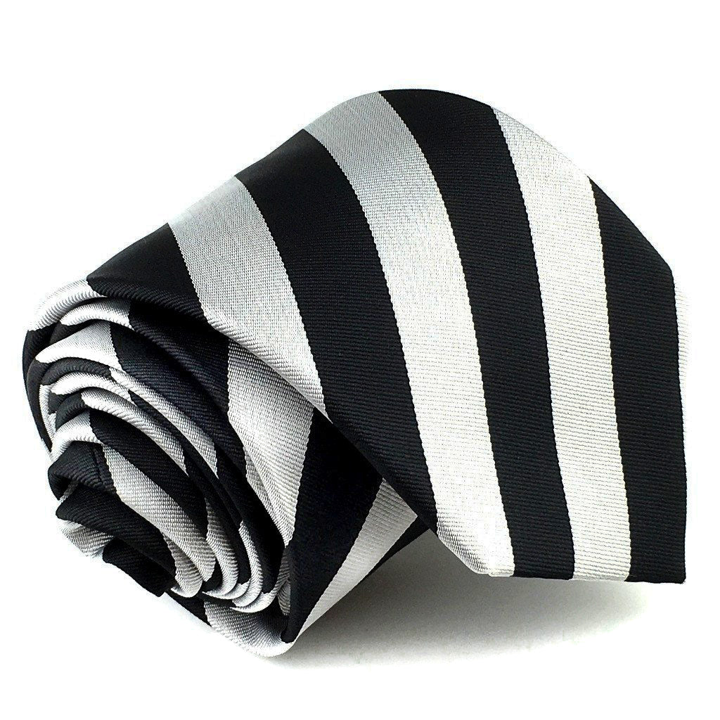Black Gray Striped Neck Ties