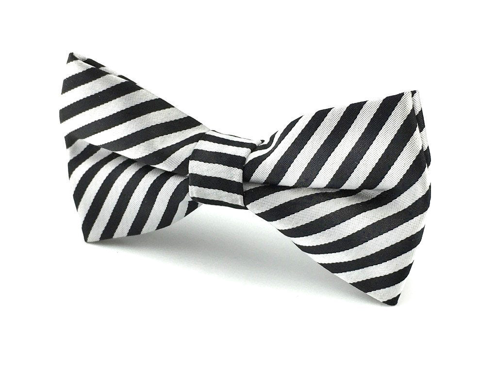 grey stripe bowties