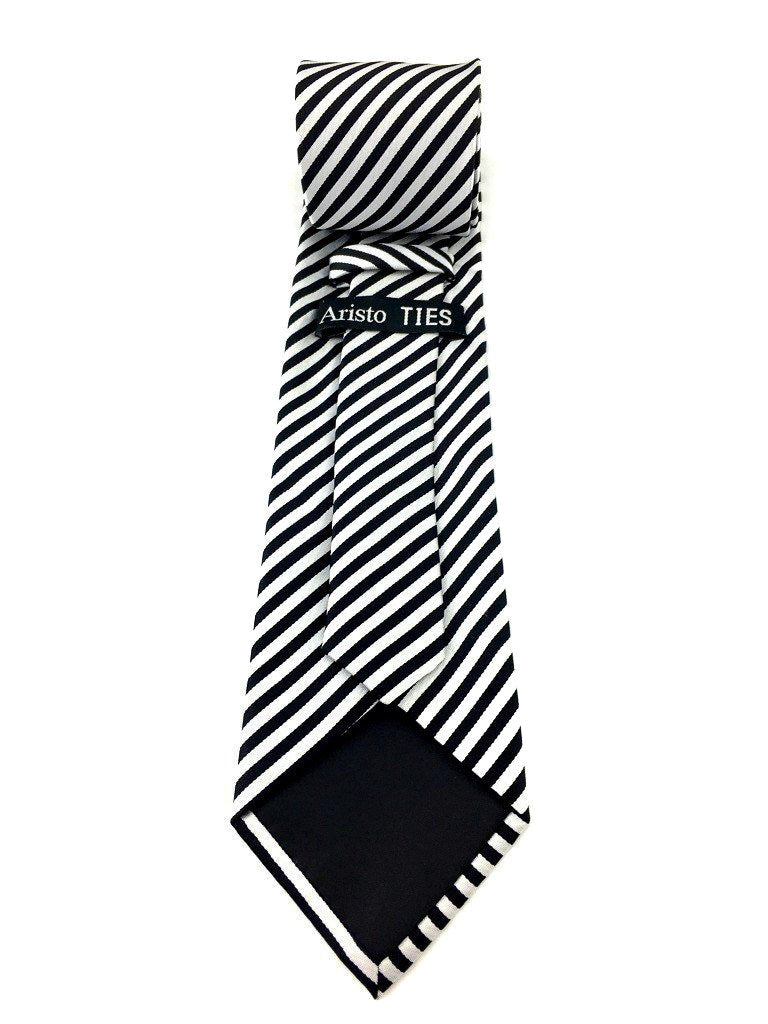 Black Light Grey Stripe Neck Tie