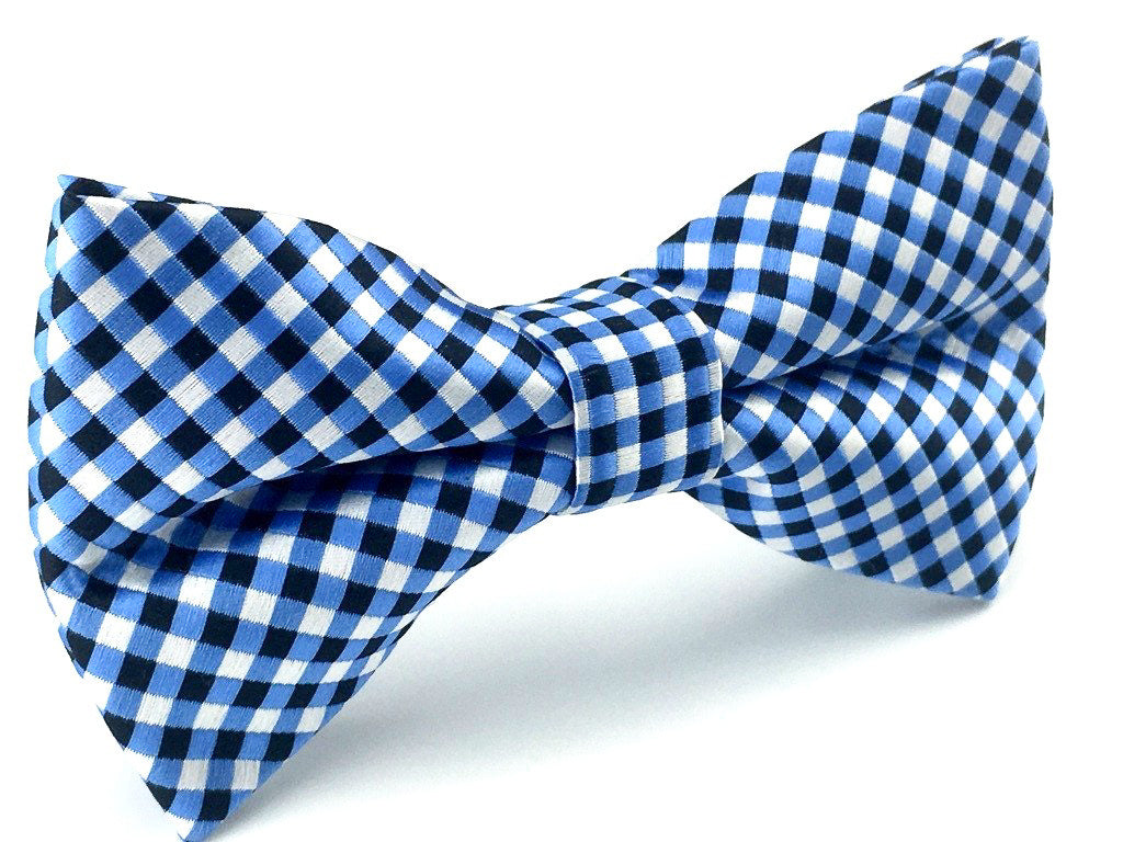 blue checks bow ties