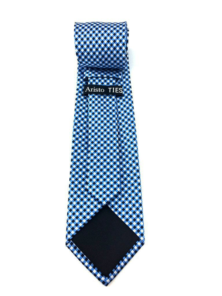 Blue Black Checks Neck Ties