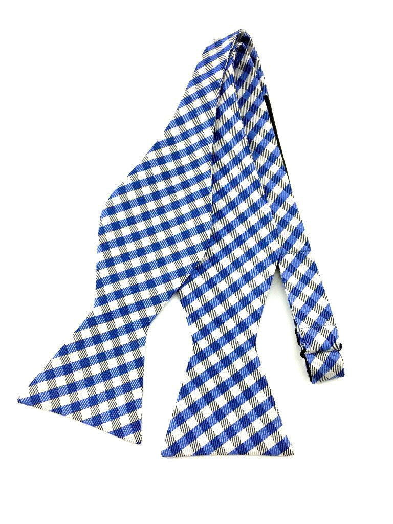 blue grey self tie bowties