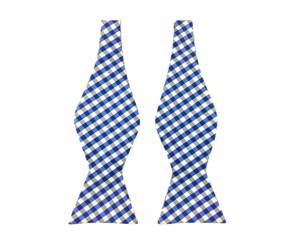 blue checkered bowtie