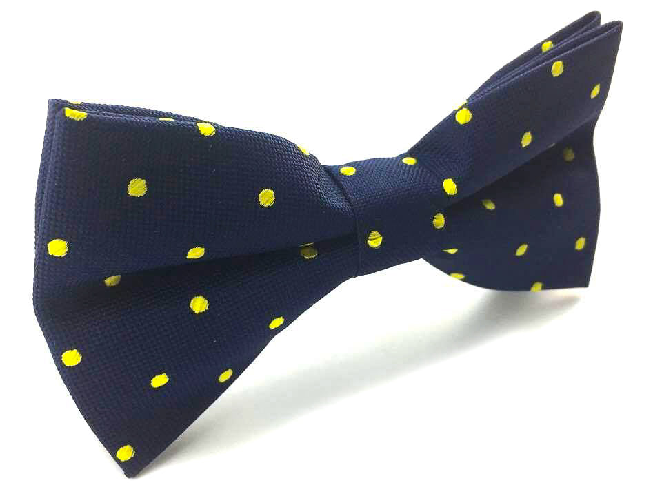 yellow dots pre-tied bowtie