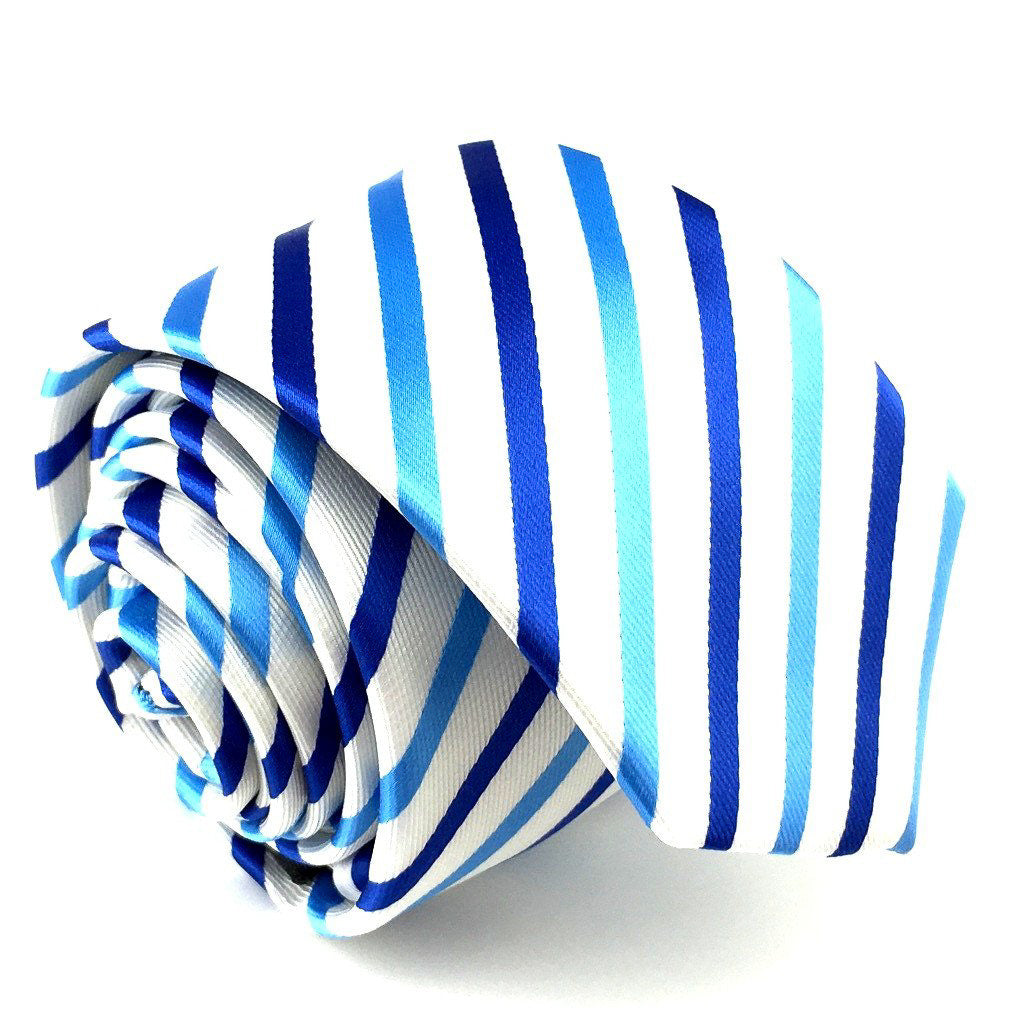 slim blue stripe neck ties