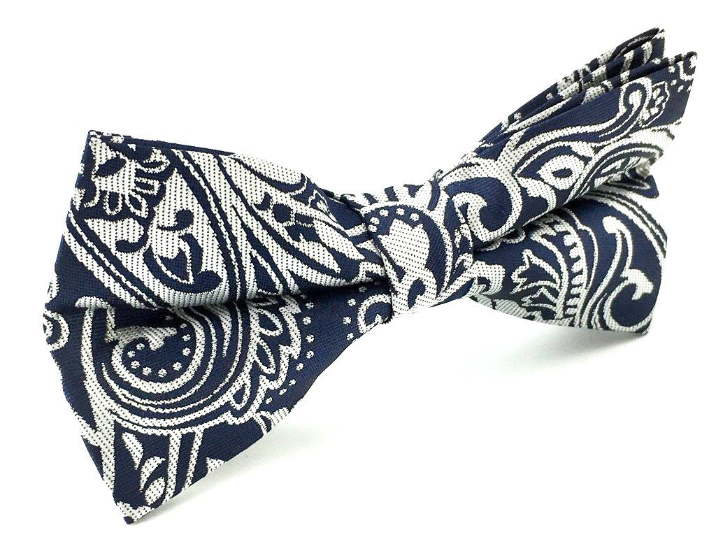 silver paisley bowtie