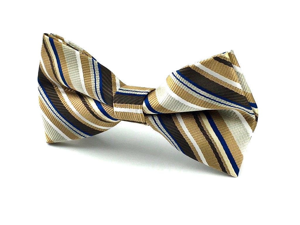 brown striped bowties