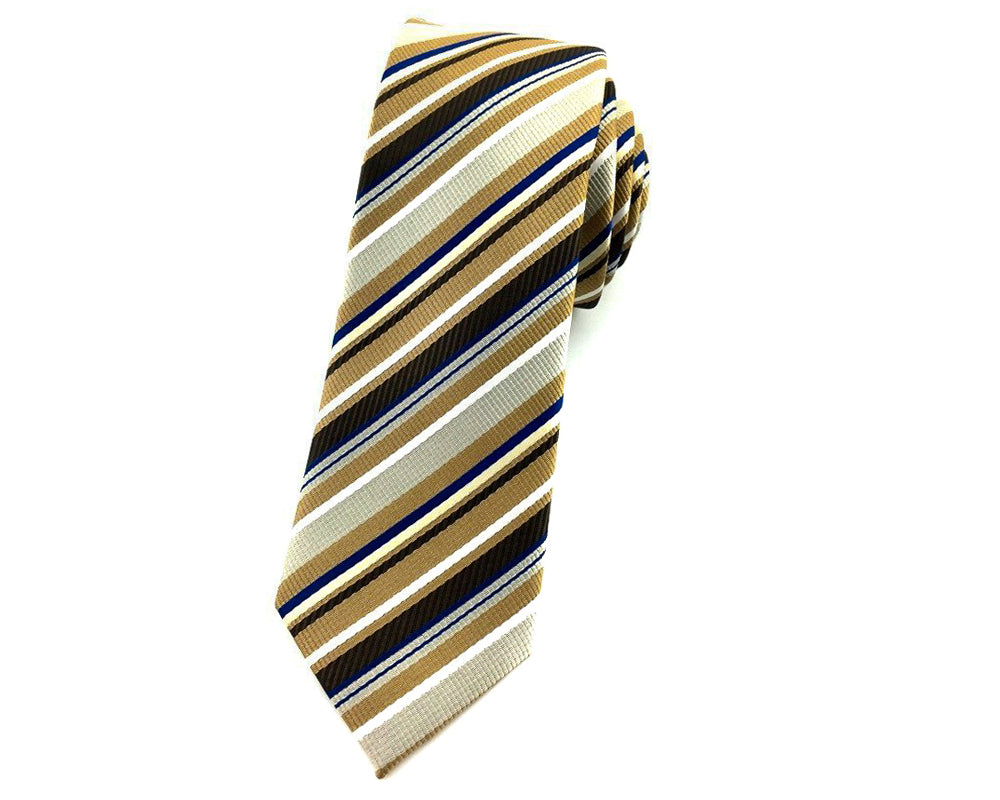 blue striped slim ties