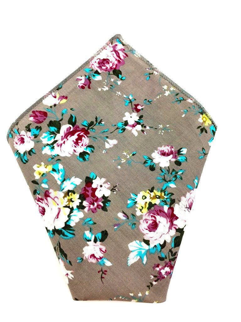 grey floral hankies