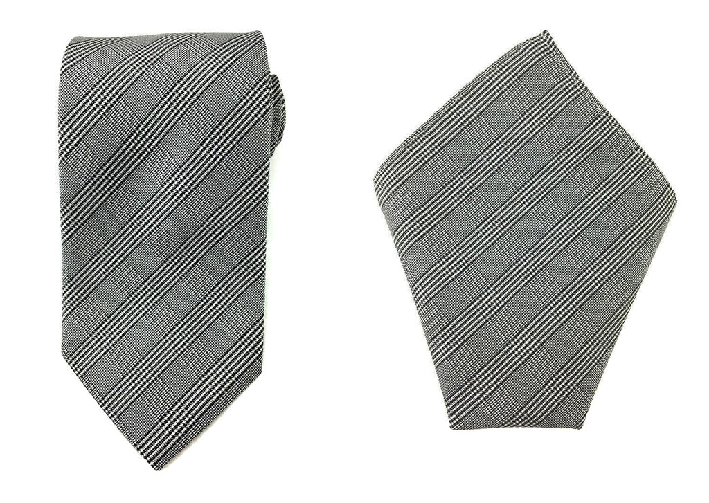 plaid necktie hankie combo