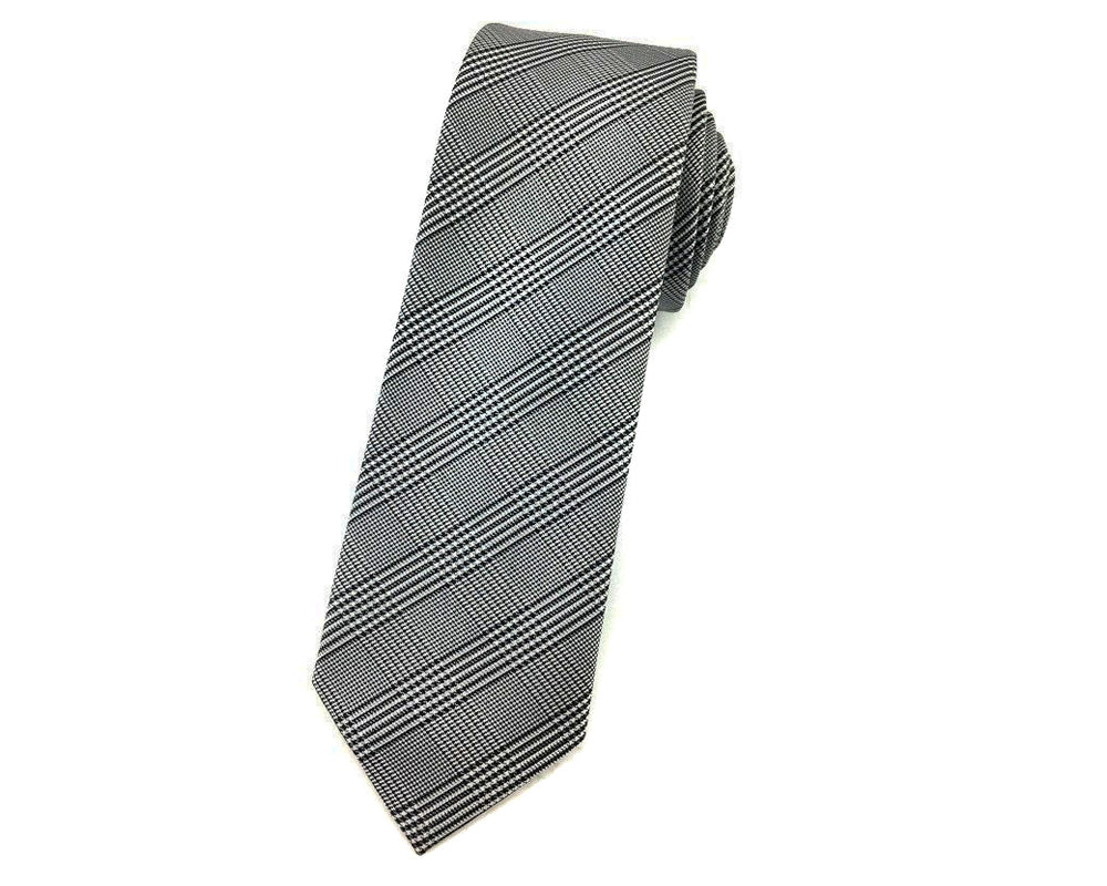 plaid slim necktie