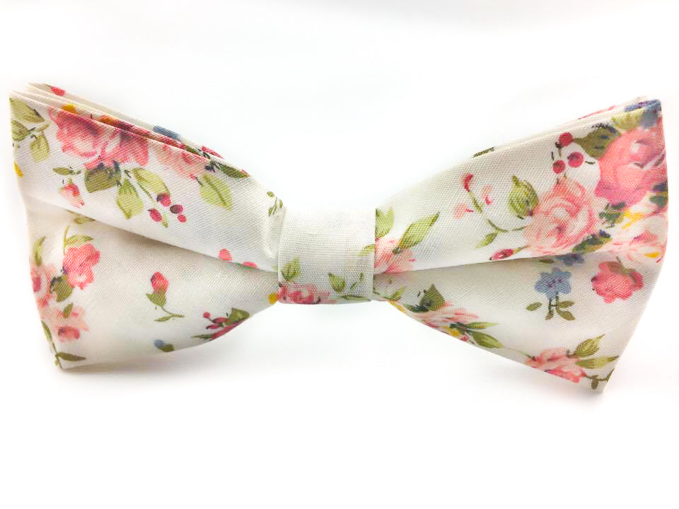 grooms red floral bow tie