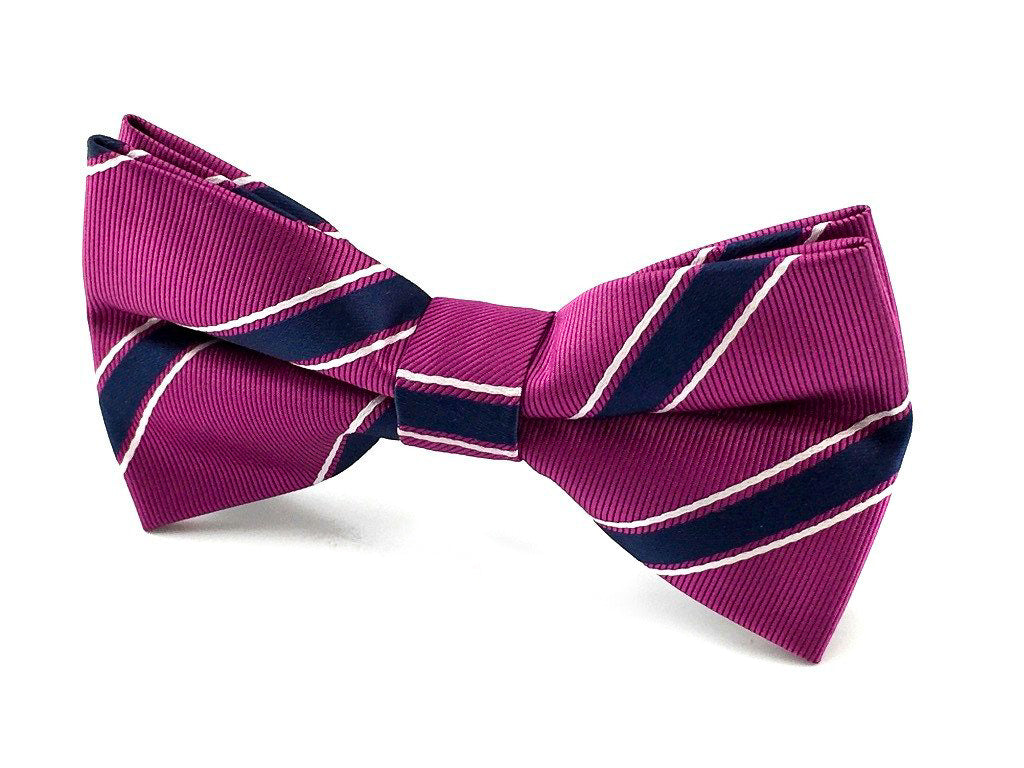 magenta stripe bowtie