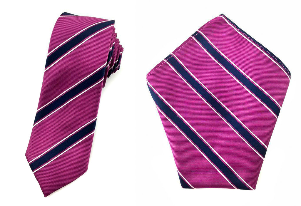 slim necktie pocket square set