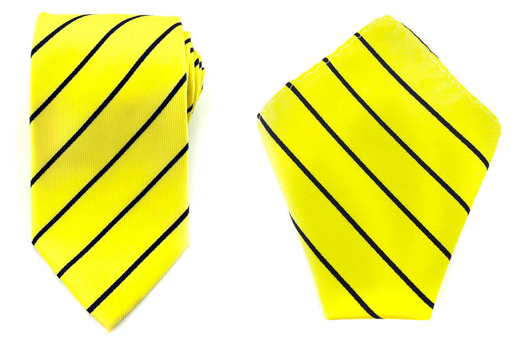 striped necktie pocket square