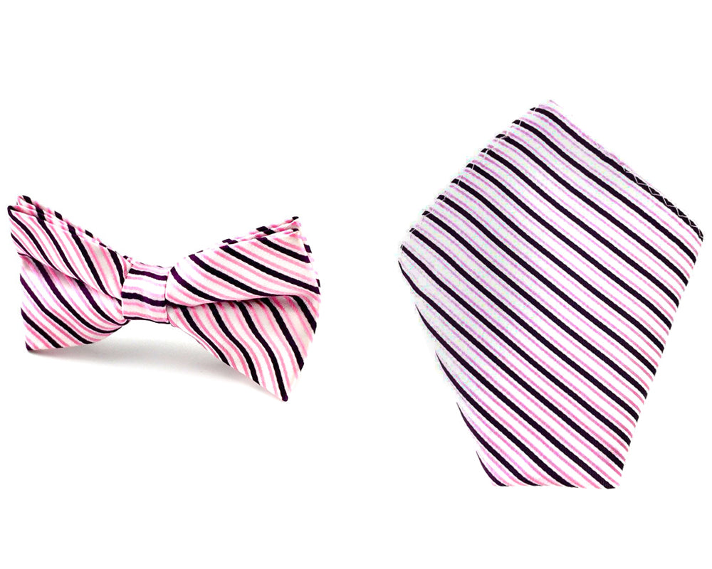 stripe bowtie handkerchief set