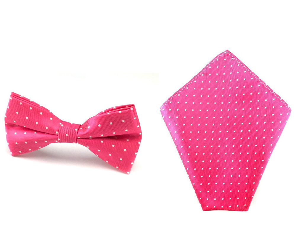 pink bowtie handkerchief set