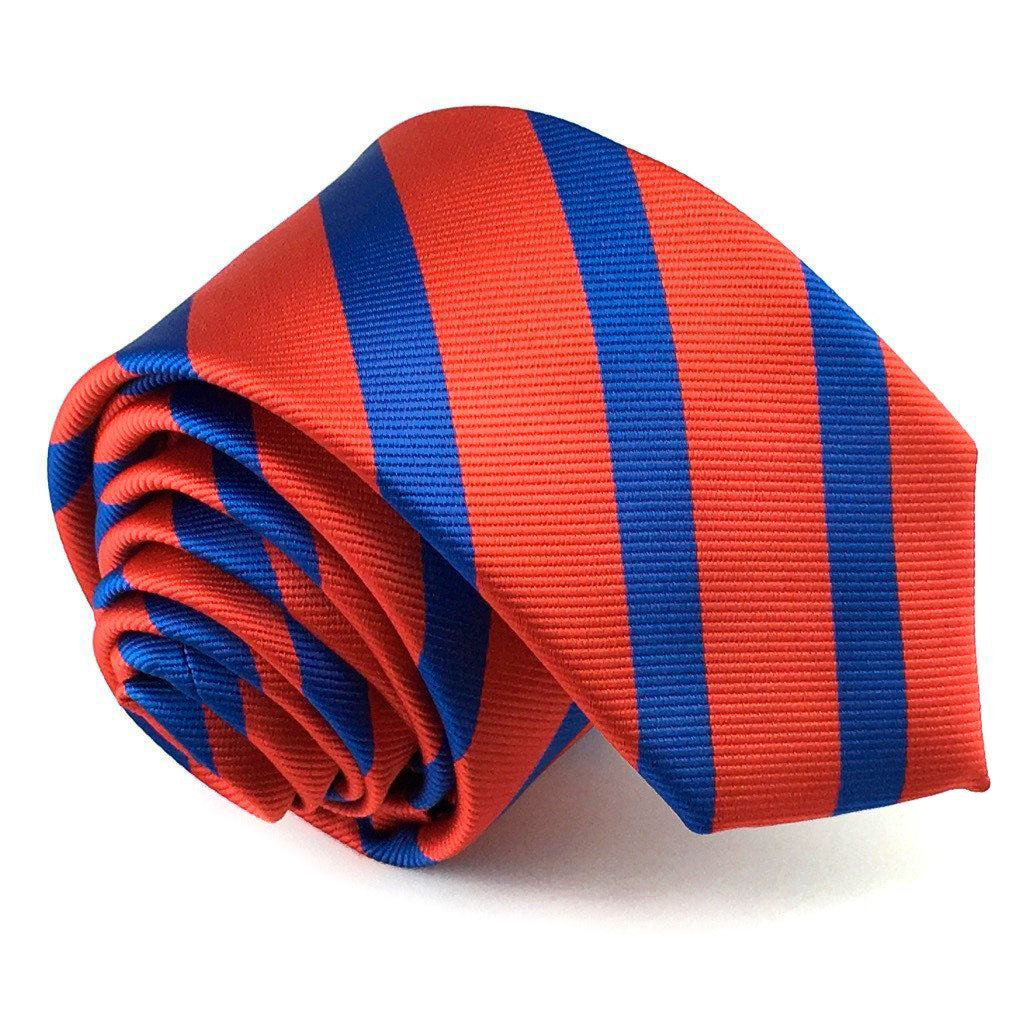 blue stripe slim neck ties