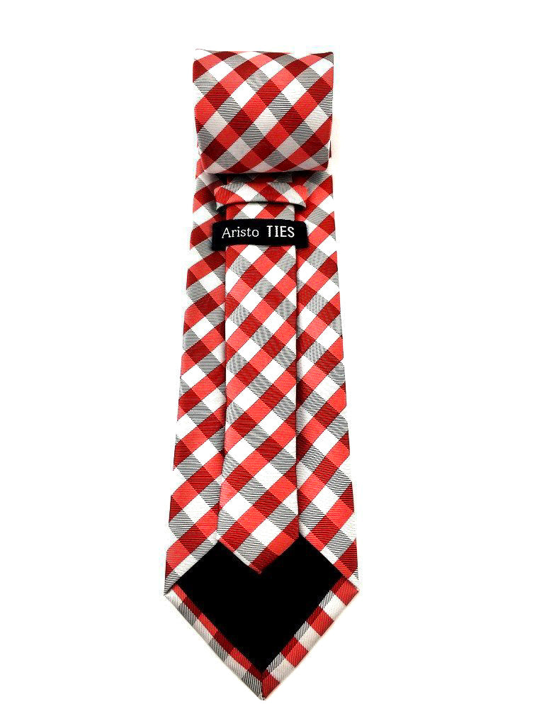 Red Black White Checks Neck ties
