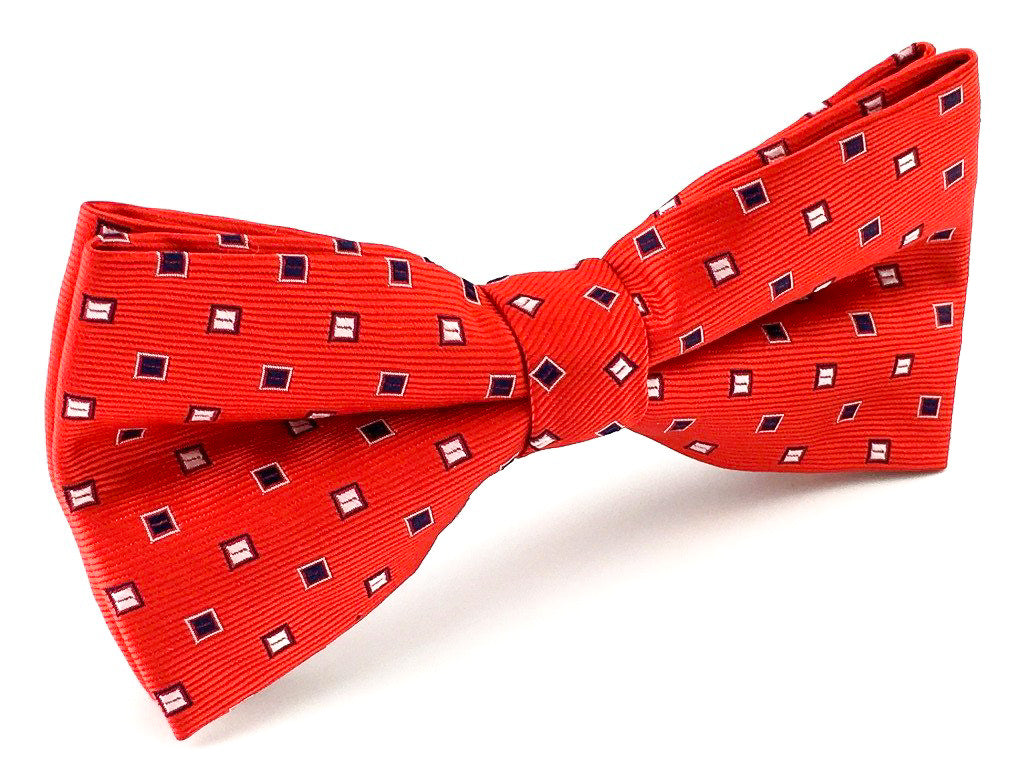 red squares pre-tied bowtie