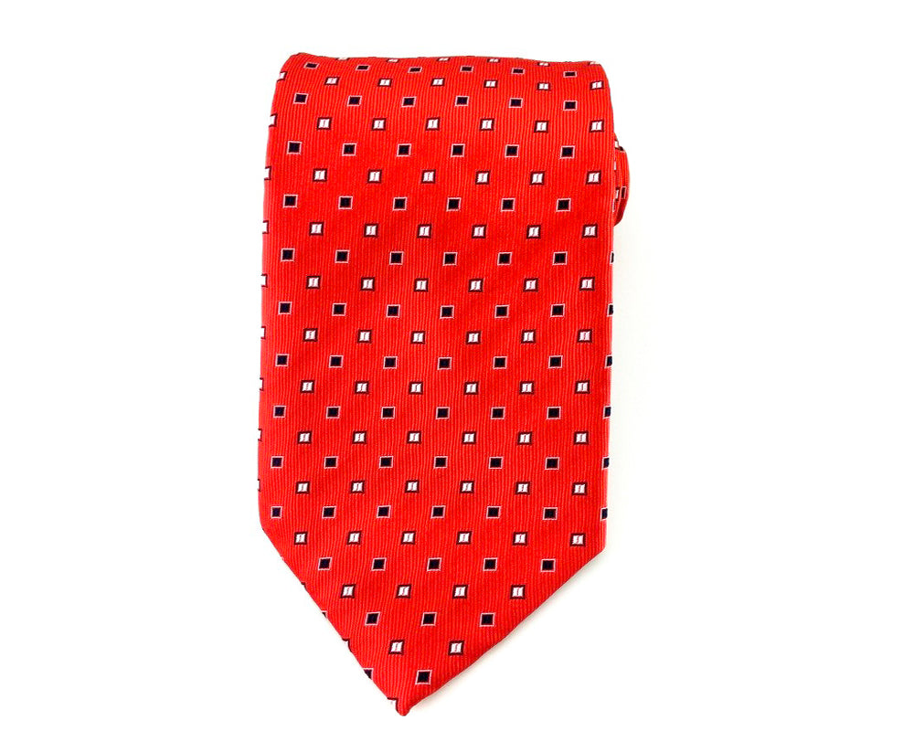 squares pattern neck tie