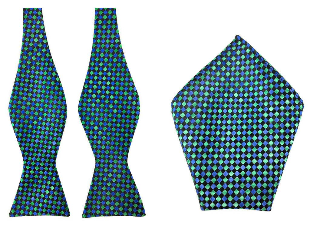 self bowtie pocket square set