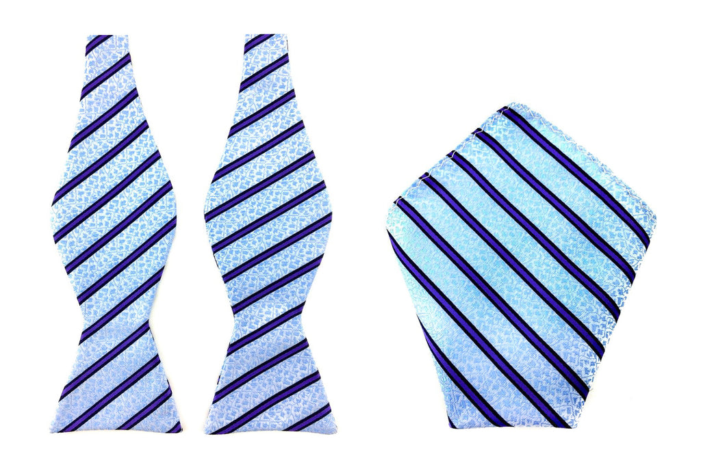stripe floral self bowtie pocket square