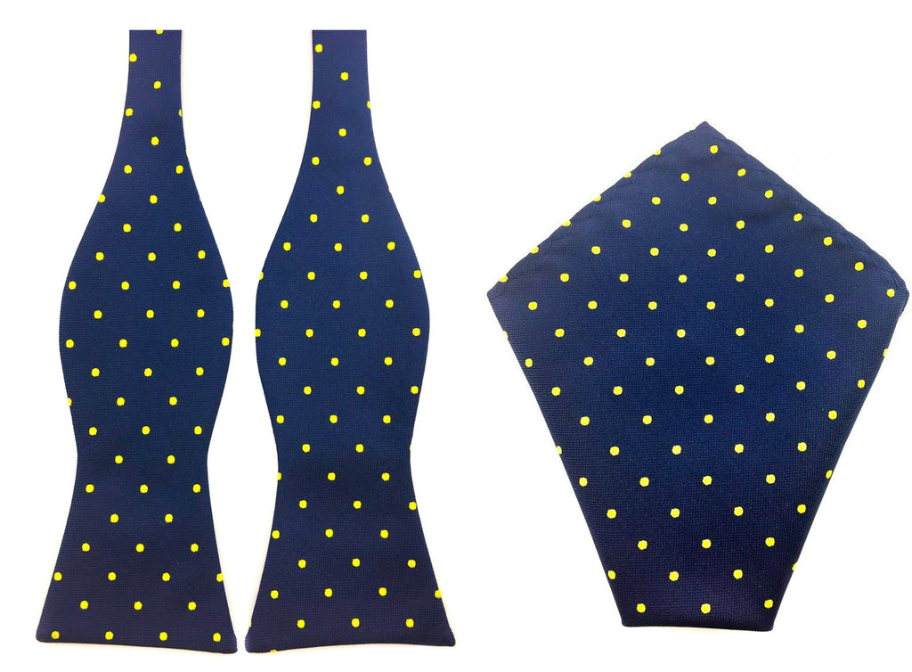 blue self bowtie hankies
